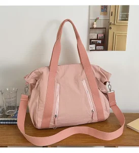 Large Capacity Lightweight Nylon Single Crossbody Bag Vintage Zipper Waterproof Gym and Sport Reusable Blank Shoulder Bag