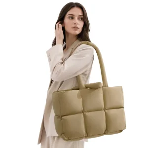 Large Capacity Open Closure Tote Bag for Women Nylon Adjustable Strap Soft Shoulder Handbag