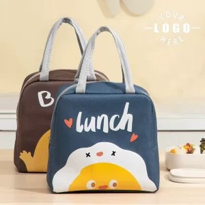Large Capacity Organizer Women’s Portable Thermal Lunch Bag Cute Oxford Cloth Bento Handbag for School Children
