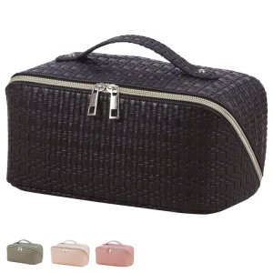 Large Capacity Portable Cosmetic Bag Skin Care Cosmetic Bag Leather Cosmetic Bag With Handle for Travel