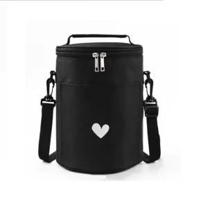Large Capacity Portable Lunch Bags Thickened Lunch Box Bags Round Barrel Polyester Insulation Bags Lunch Cooler Bags