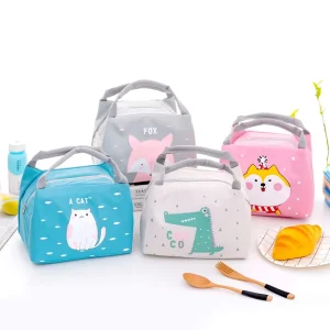 Large Capacity Portable Lunch Box Bag Insulation Bag Korean Cartoon Cute Pet Lunch Bag