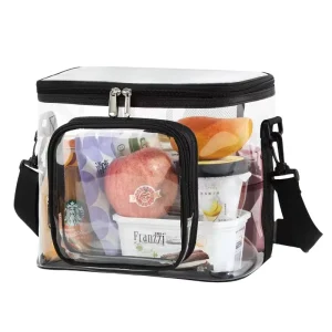 Large Capacity Portable Transparent PVC Organizer Bag Thickened Material Square Lunch and Picnic Bag with Toiletries Storage