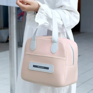 Large Capacity Portable Waterproof Lunch Bag with Zipper Closure Cute Insulated Picnic Bag for Work Meals