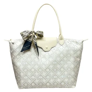 Large Capacity Tote Bag Handbag Chinese Style Embroidered Dark Pattern Double Strap Polyester Shoulder Shopping Bag