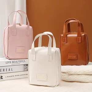Large Capacity Travel Toiletry Bag Portable Cosmetic Pouch Custom Pink Makeup Bags for Women