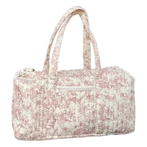Large Cute Polyester Backpack Diaper Tote Bag Puffer Style Long Strap Hospital Maternity Folding Feature Nurses Print Pattern