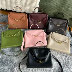 Large Size 35cm Luxury Handmade Women’s Solid Color Handbag One Shoulder Crossbody Large Capacity Tote Bag