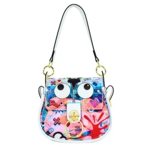 Laser Jelly Transparent Shoulder Bag Women’s Trendy Printed Saddle Bag Casual Personalized Crossbody Bag 2390
