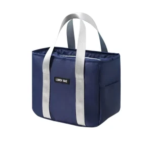 Leakproof Lunch Box Handles Durable Thermal Lunch Tote Bag Work School Picnic Storage Bags Side Pocket Lunch Cooler Bags