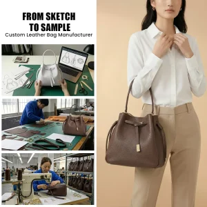 Leather Bucket Bag Women Drawstring Handbag Shoulder Tote Reliable Supplier Large Capacity Fashion Bag Long Term Cooperation