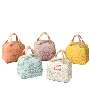 Leopard Printing Office School Insulated Lunch Bag Portable Picnic Food Storage Reusable Aluminum Foil Thermal Cooler Tote Bag