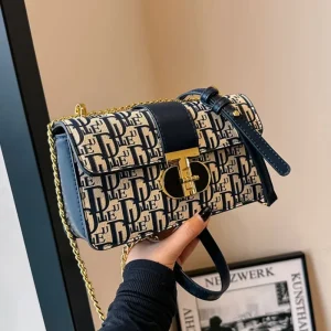 Letter Print Handbags Fashionable Vintage Trendy Retro Women’s Square Bag Casual Designer Elegance Shoulder Crossbody Bag