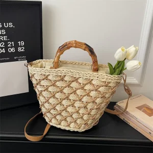 Light Classic Women Woven Tote Bags Lady Shoulder Straw Hand Bags High Quality Brand Fashion Ladies Handbags