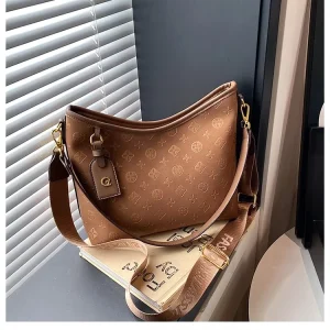 Light Luxury Tote Bag High End Sense Women Designer Printed Shoulder Bag Fashionable Wide Shoulder Strap Crossbody Bag
