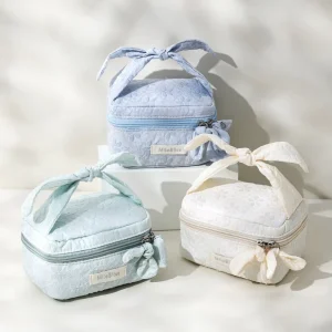 Light Soft Storage Tote Bag with Zipper Closure and Printed Flower Design Candy Style Handbag Set Fashionable Practical