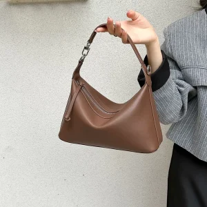 Louis Levane Genuine Leather Zipper Two Straps Luxury Fashion Casual Shoulder Bags for Women