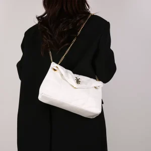 Luxurious Women’s Single Shoulder Crossbody Bag PU Large Capacity New Fashionable Design Chain Details Portable Polyester Fiber