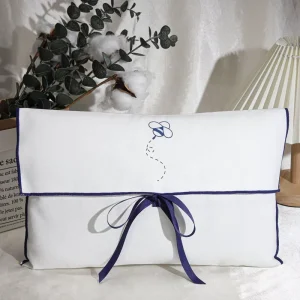 Luxury Custom Logo Printed Dust Bag Cotton Twill Envelope Pouch for Clothes Dress Storage Gift Dress Handbag Dust Muslin Bag