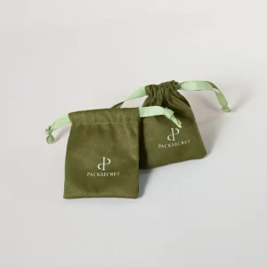 Luxury Custom Logo Printed Small Mini Velvet Suede Drawstring Pouch Bag for Jewelry