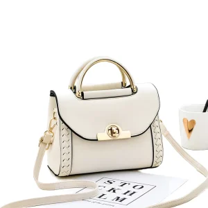 Luxury Fashion Women’s Woven Small Square Handbag Single Shoulder Crossbody Bag with Lock