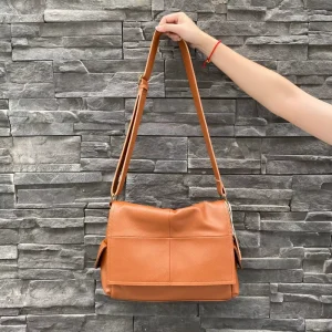 Luxury Full Grain Leather Shoulder and Cross Body Bag with Adjustable Strap for Women