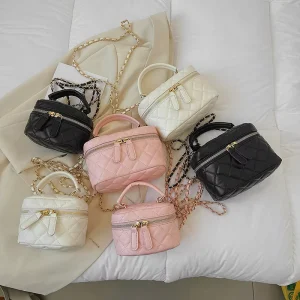 Luxury Handbags for Women Fashionable Design Pink Crossbody Bags PU Daily Solid Color Handbags