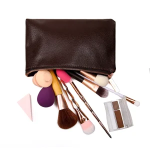 Luxury Leather Makeup Bag Ultra Soft Touch Feeling Cosmetic Package Customized