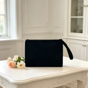 Luxury Modern Velvet Mahjong Tile Pouch Wrist Strap Zippered Dustproof Multi Use 7 Colors Portable Travel Storage Bag