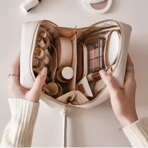 Luxury New Fashion Design Water Resistance PU Cosmetic Bag Bride Gift Make up Pouch Travel Makeup Cosmetic Bags