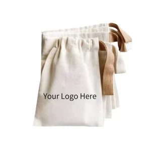 Luxury Reusable and Portable Organic Cotton Drawstring Bag Custom Printed Logo Business Gift Set Shoe Dust Bag