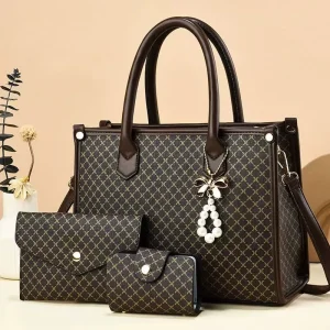 Luxury Simple Square Shape Crossbody & Single-shoulder Women’s Handbag Diamonds Chains Unique Fashion Design PU Material