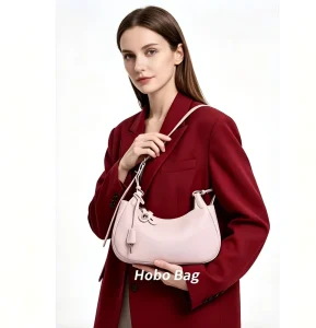 Luxury Single Handle Ladies Shoulder Bag Fashion Style Genuine Leather Zipper Closure Portable All Season Water