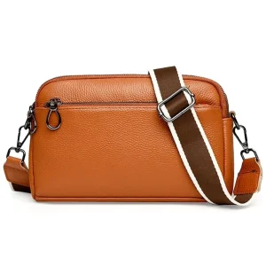 Luxury Solid Color CowLeather Handbag Female Messenger Tote Sac High Quality Genuine Leather Women Crossbody Shoulder Bags