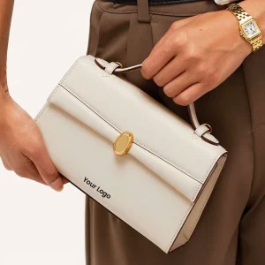 Luxury Vegan Plain Leather Womens Handbags Metal Buckle Ladies Crossbody Bags OEM ODM Custom Logo Womens Purses