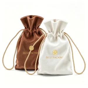 Luxury Velvet Drawstring Jewelry Pouches Custom Logo Soft Anti scratch Gift Bags Factory Supply