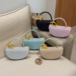 MU Fashion Ladies PU Leather Crossbody Shoulder Bags Luxury Design Women’s Bling Bling Saddle Messenger Bag