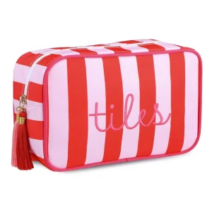 Mahjong Accessories Carry Bag Striped Polyester Zipper Pouch Tassel Embroidery Luxury Eco-Friendly Custom Logo Color Mahjong