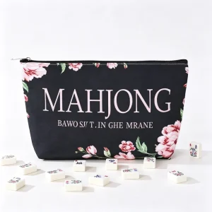 Mahjong Printed Waterproof Folding Portable Multi-functional Lightweight Unisex Cosmetic & Travel Storage Bag