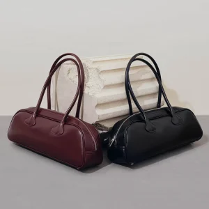 Manufacturer Custom Ladies Vintage Hand Bowling Bags Genuine Leather Handbags for Women