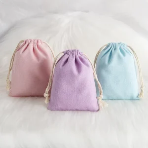 Manufacturer Custom Logo Colorful Eco Friendly Canvas Drawstring Jewelry Pouch Cloth Cotton Gift Packaging Bags