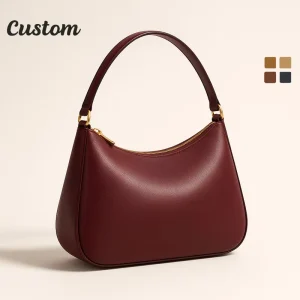 Manufacturer Custom OEM ODM Private Label Vegan Leather Vintage Crescent Hobo Shoulder Bag Cover Underarm Purse Work Weekend