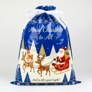 Manufacturer Custom Reusable Drawstring Opp Bag Gravure Printing Holiday Packaging Christmas Gift Bags