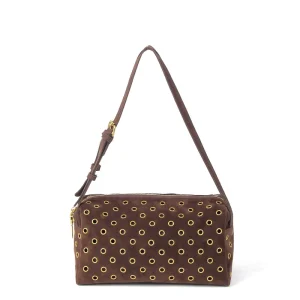 Manufacturer’s New Autumn Winter Suede Shoulder Handbag Stylish Design Studded Perforated Women’s Polyester Lining