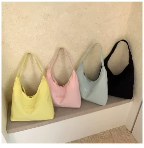 Matsujin Lady’s Fashion Canvas Shoulder Bag with Embroidered Chains Zipper Closure for Travel or Holidays 5 Lbs