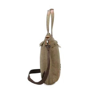 Men’s One-Shoulder Cross-Body Handbag Multifunctional Canvas Computer Backpack High-End Briefcase Breathable Waterproof Cotton
