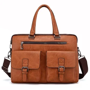 Men’s Vintage PU Large Capacity Multi-functional Crossbody Bag Single-shoulder Bag With Waterproof & Anti-Theft Features