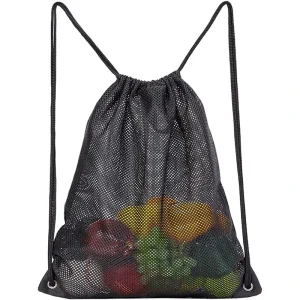 Mesh Drawstring Backpack Bag Multifunction Mesh Bag for Swimming Athletic Gym Clothes Beach Outdoor Travel Causal Backpack