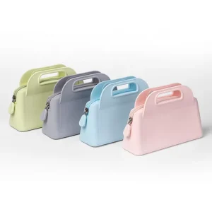 Mini Fashion Zip Lock Silicone Ladies Handbags Portable Toiletry Bag Waterproof Silicone Travel Cosmetic Bags