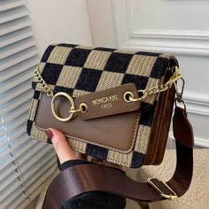 Mini PU Flap Crossbody Sling Bags for Women Handbag Simple Shoulder Bag Fabric Handbags